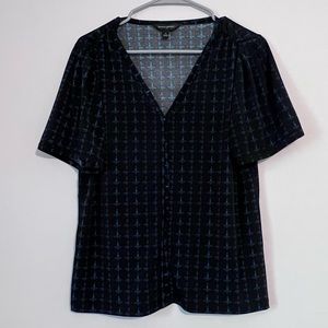 Banana Republic | Size Small | Black and Teal Blouse